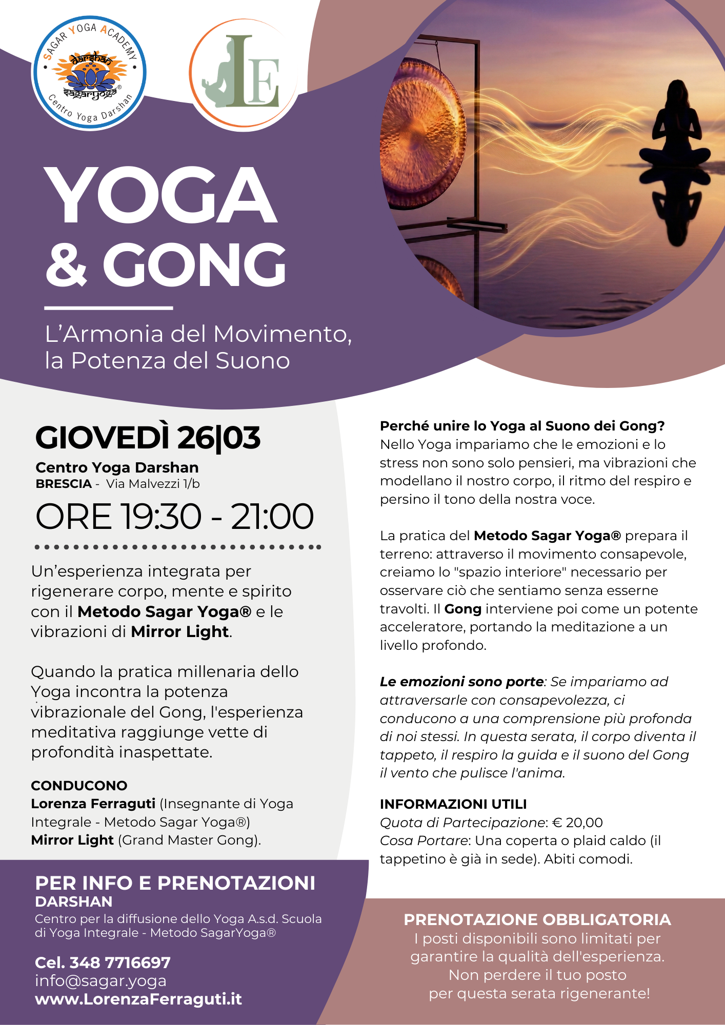 Sagar Yoga - 2026 03 26 - Evento - Yoga&Gong